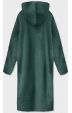 Dlouhý vlněný kabát alpaka s kapucí MODA105 zelený