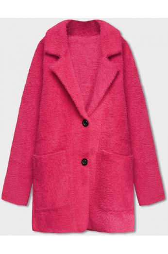 Krátký vlněný dámský kabát alpaka MODA7108-1 fuchsia
