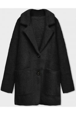Krátký vlněný dámský kabát alpaka MODA7108-1 černý
