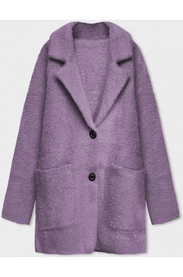 Krátký vlněný dámský kabát alpaka MODA7108-1 fialový