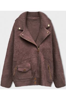 Krátký vlněný kabát MODA553 čekoládový