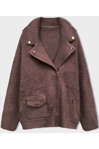 Krátký vlněný kabát MODA553 čekoládový