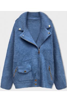 Krátký vlněný kabát MODA553 modrý