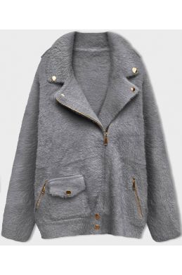 Krátký vlněný kabát MODA553 šedý