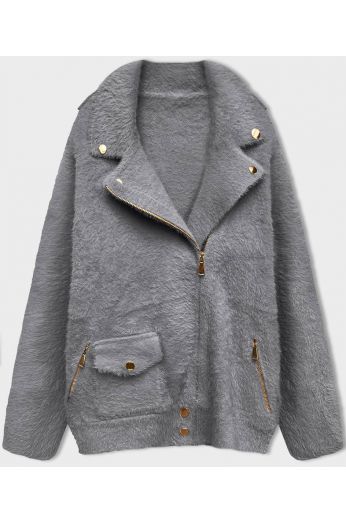 Krátký vlněný kabát MODA553 šedý