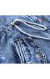 Dámská jeansová bunda s kapucí MODA7011 modrá