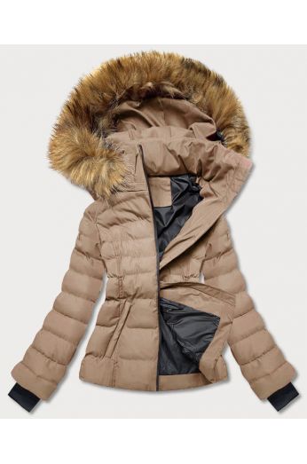 Krátká dámská zimní bunda MODA768 béžová