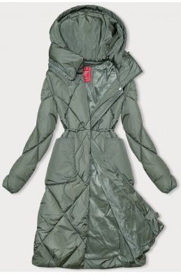 Dámská zimní bunda s límcem MODA3021 khaki