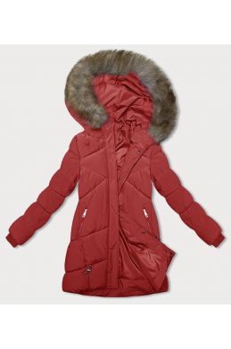 Dámská zimní bunda s kapucí MODA3015 červena