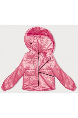 Krátká dámská podzimní bunda MODA8216 růžová