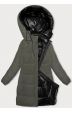 Hrubá dámská zimní bunda MODA768 černá-khaki