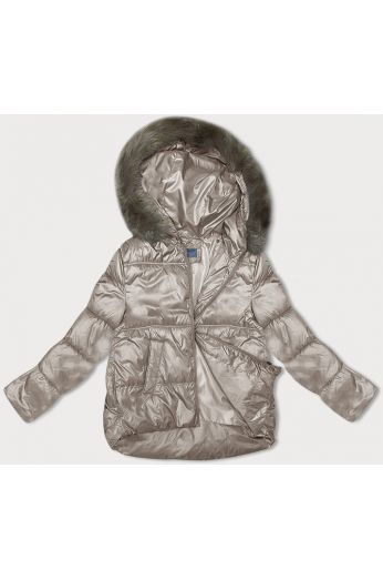 Dámská zimní bunda s kapucí MODA8205BIG béžová