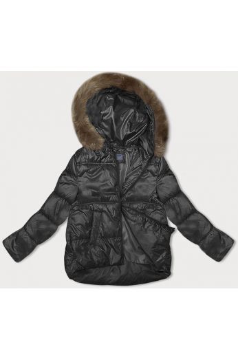 Dámská zimní bunda s kapucí MODA8205BIG černá