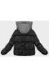 Dámská zimní bunda s teplákovou kapucí MODA8213 černá