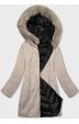 Oboustranná dámská zimní bunda MODA8202 černo-béžová