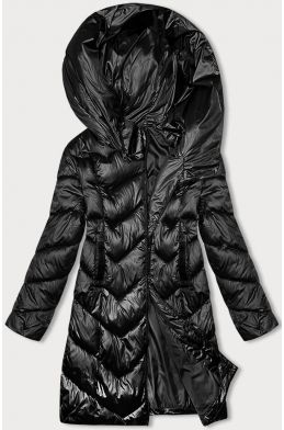 Dámská zimní bunda s asymetrickým zipem MODA8167BIG černá