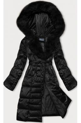 Dámská zimní bunda s páskem S'WEST MODA8195 černá