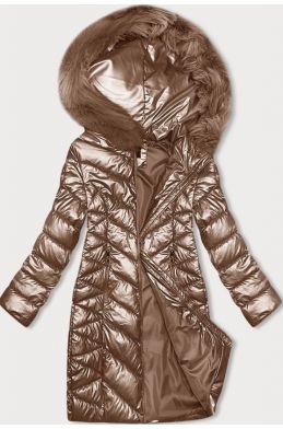 Prošívaná dámská zimní bunda MODA9100 karamelova