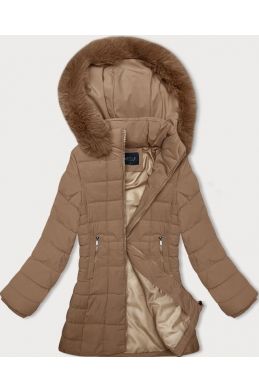 Dámská prošívaná dámská zimní bunda MODA9119 béžová