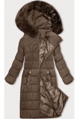Dámská zimní bunda s kapucí MODA9126 béžová