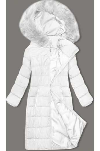 Dámská zimní bunda s kapucí MODA9126 bílá