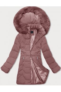 Dámská zimní bunda s kapucí MODA9121 růžová
