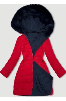 Dámská bunda s kapucí MODA9159 černo-tmavěmodrá