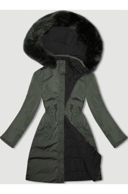 Dámská bunda s kapucí MODA9159 army-černá