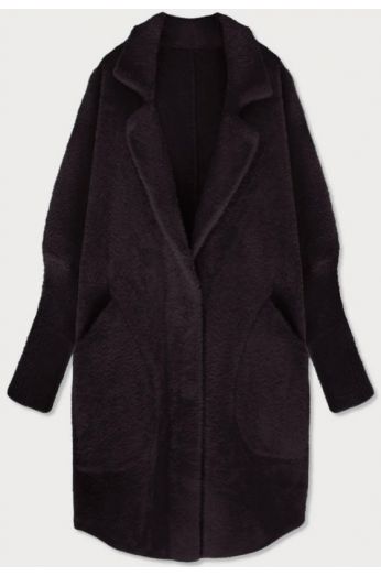 Dlouhý vlněný dámský kabát alpaka 7108 lilek
