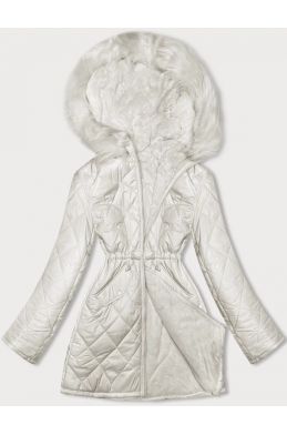 Dámská oboustranná zimní bunda MODA897 ecru