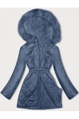 Dámská oboustranná zimní bunda MODA897 modrá