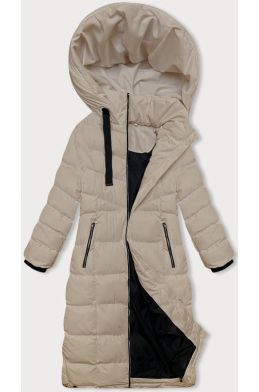 Delší dámská zimní bunda MODAM736 písečná
