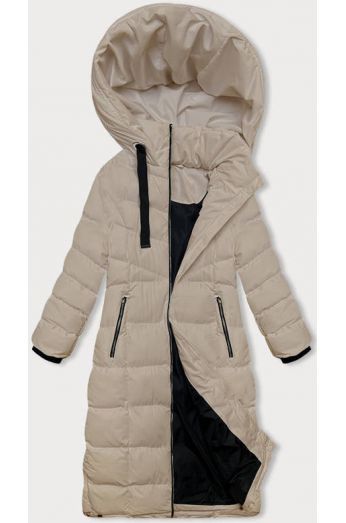 Delší dámská zimní bunda MODAM736 písečná