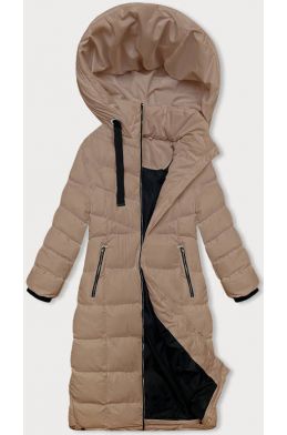 Delší dámská zimní bunda MODAM736 béžová