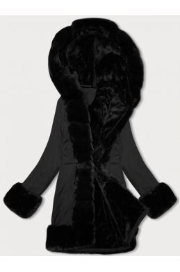 Dámská zimní bunda s kožíškem MODA8089 černá