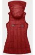 Dámská vesta s kapucí moda8225 červená