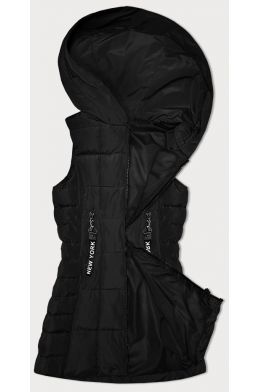 Dámská vesta s kapucí moda8225 černá
