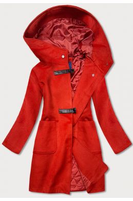 Dámský kabát s kapucí MODA2311 červený