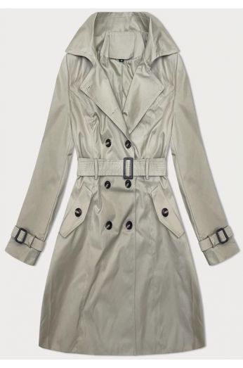 Klasický dámský kabát MODA2696BIG tmavě béžový