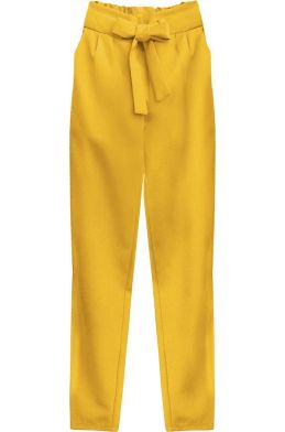 Dámské kalhoty s vázáním v pase MODA295 žluté