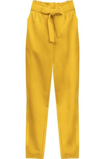 Dámské kalhoty s vázáním v pase MODA295 žluté