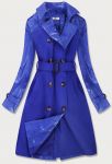 Tenký dámský kabát z kombinovaných materiálů MODA2027 modrý L