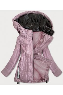 Dámská jarní bunda s barevnou kapucí MODA722 růžová