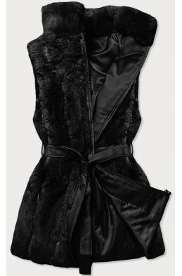 Dámská vesta z umělé kožešiny MODA9598 černá