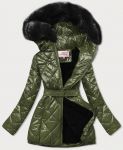 Lesklá dámská zimní bunda MODA756 zelená S
