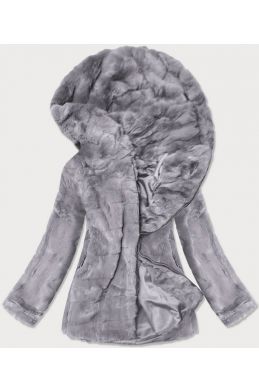 Dámská podzimní kožešinová bunda MODA9742 šedá