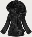 Dámská podzimní kožešinová bunda MODA9742 černá XL