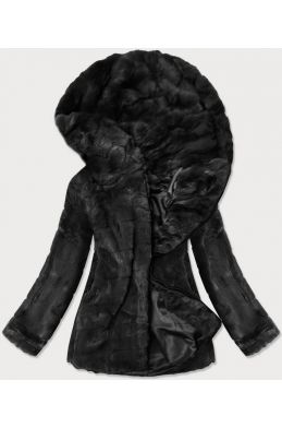 Dámská podzimní kožešinová bunda MODA9742 černá