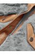 Dámská elegantní vesta z eko-kůže MODA592 karamelově-šedá