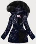 Lesklá dámská zimní bunda MODA756 modrá L